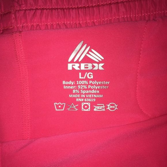NWT RBX Athletic Shorts Built in Compression Size Large Moisture Wicking - Picture 7 of 9